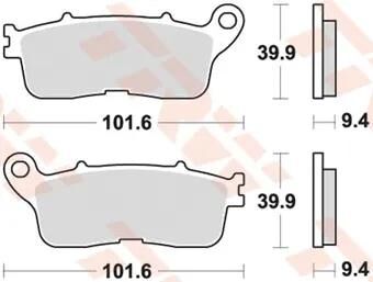 Trw remblokken mcb 848 brake pads sinter mcb 848 sh