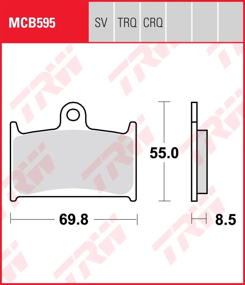 Trw remblokken mcb 595 brake pads organ. mcb 595