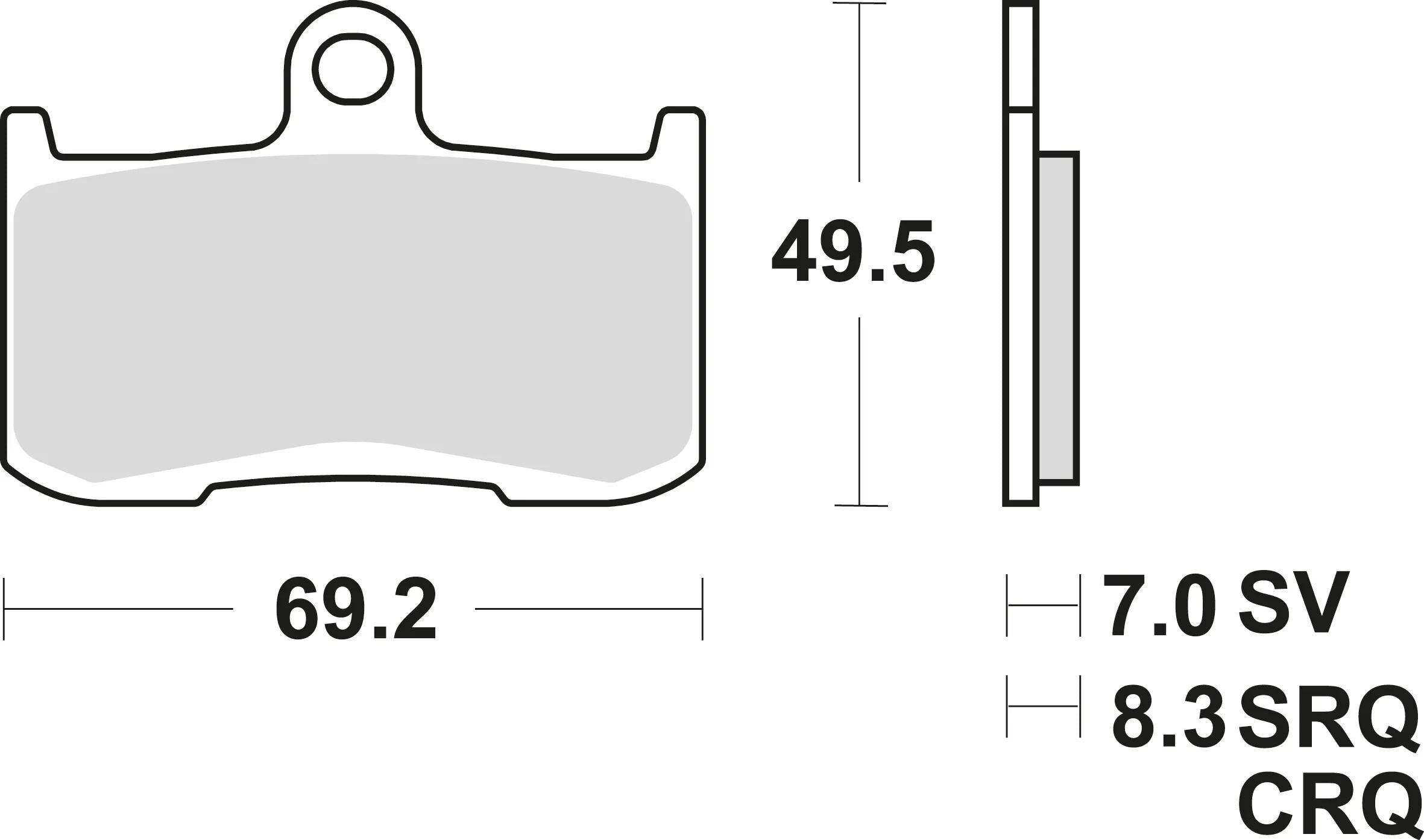 Trw bremsbelag mcb 737 brake pads sinter mcb 737 sv