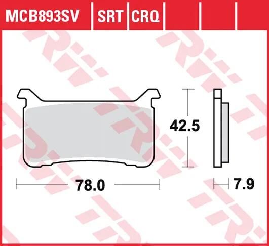 Trw remblokken mcb 893 brake pads sinter mcb 893 sv