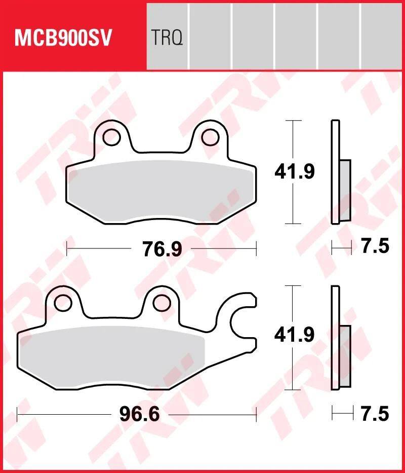 Trw remblokken mcb 900 brake pads sinter mcb 900sv