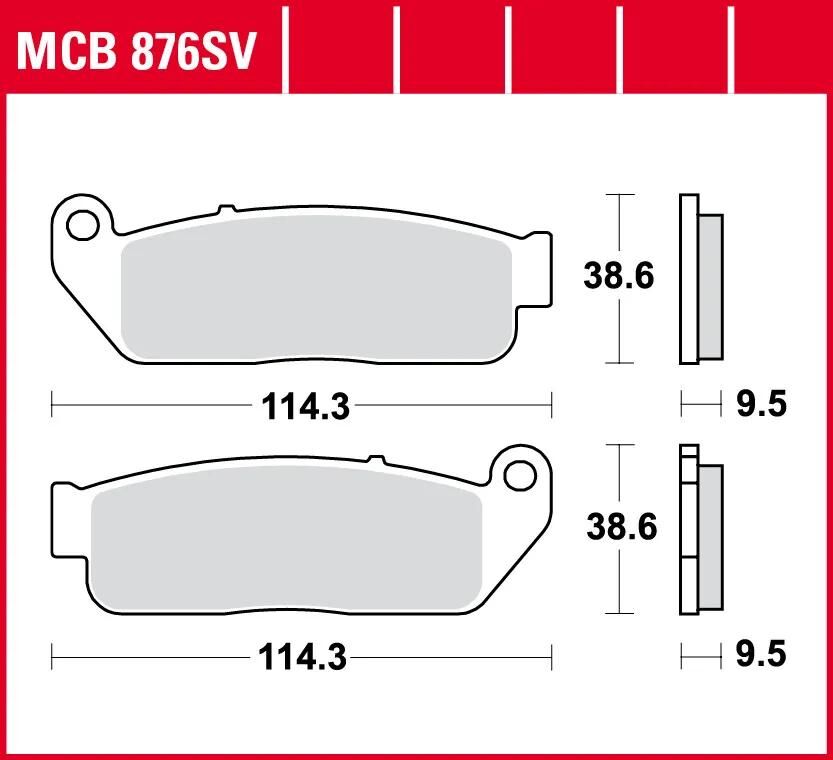 Trw remblokken mcb 876 brake pads sinter mcb 876sv