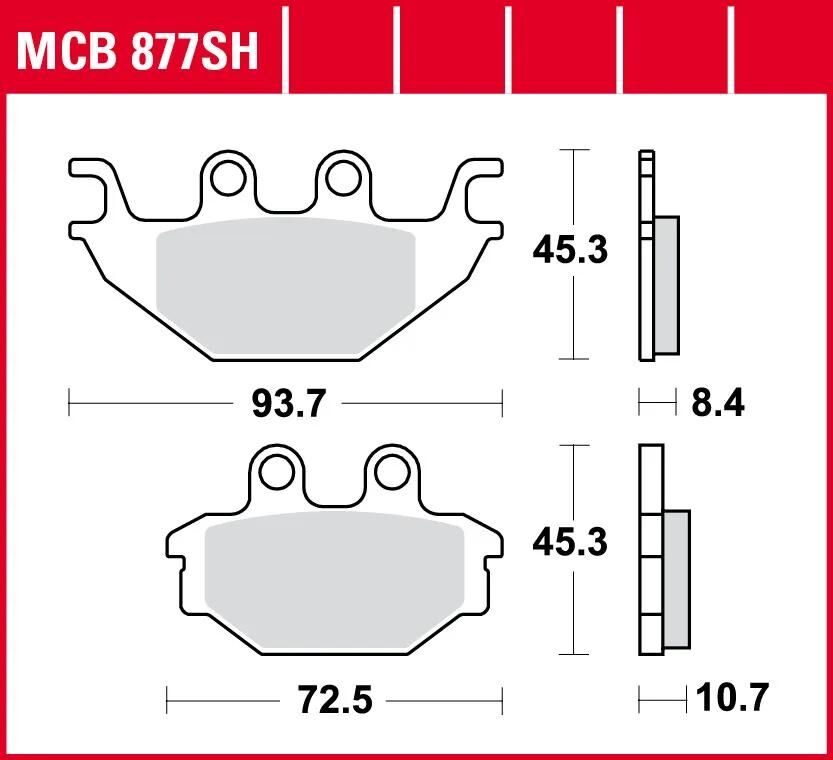 Trw remblokken mcb 877 brake pads sinter mcb 877sh