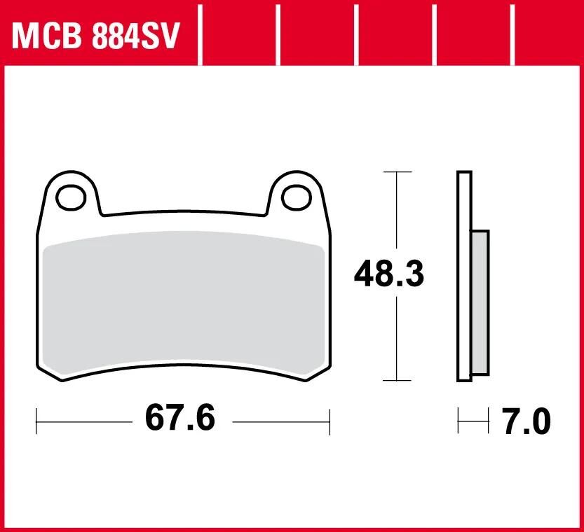 Trw remblokken mcb 884 brake pads sinter mcb 884sv