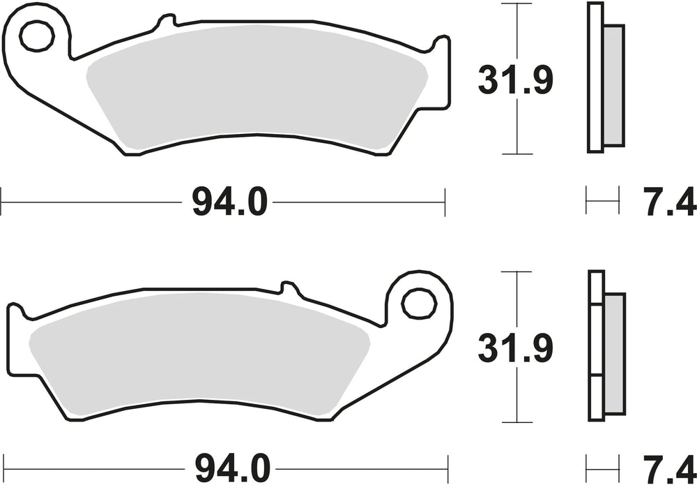 Trw remblokken mcb 574 brake pads sinter mcb 574 rsi