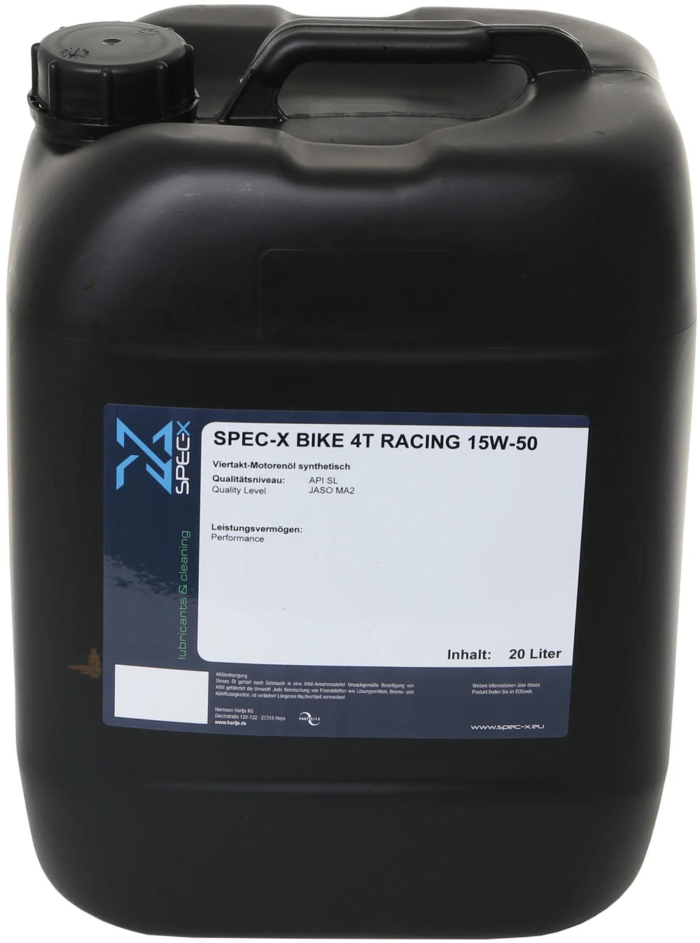 Spec-x motorolie bike 4t racing 4-stroke engine oil 15w-5 20l bike