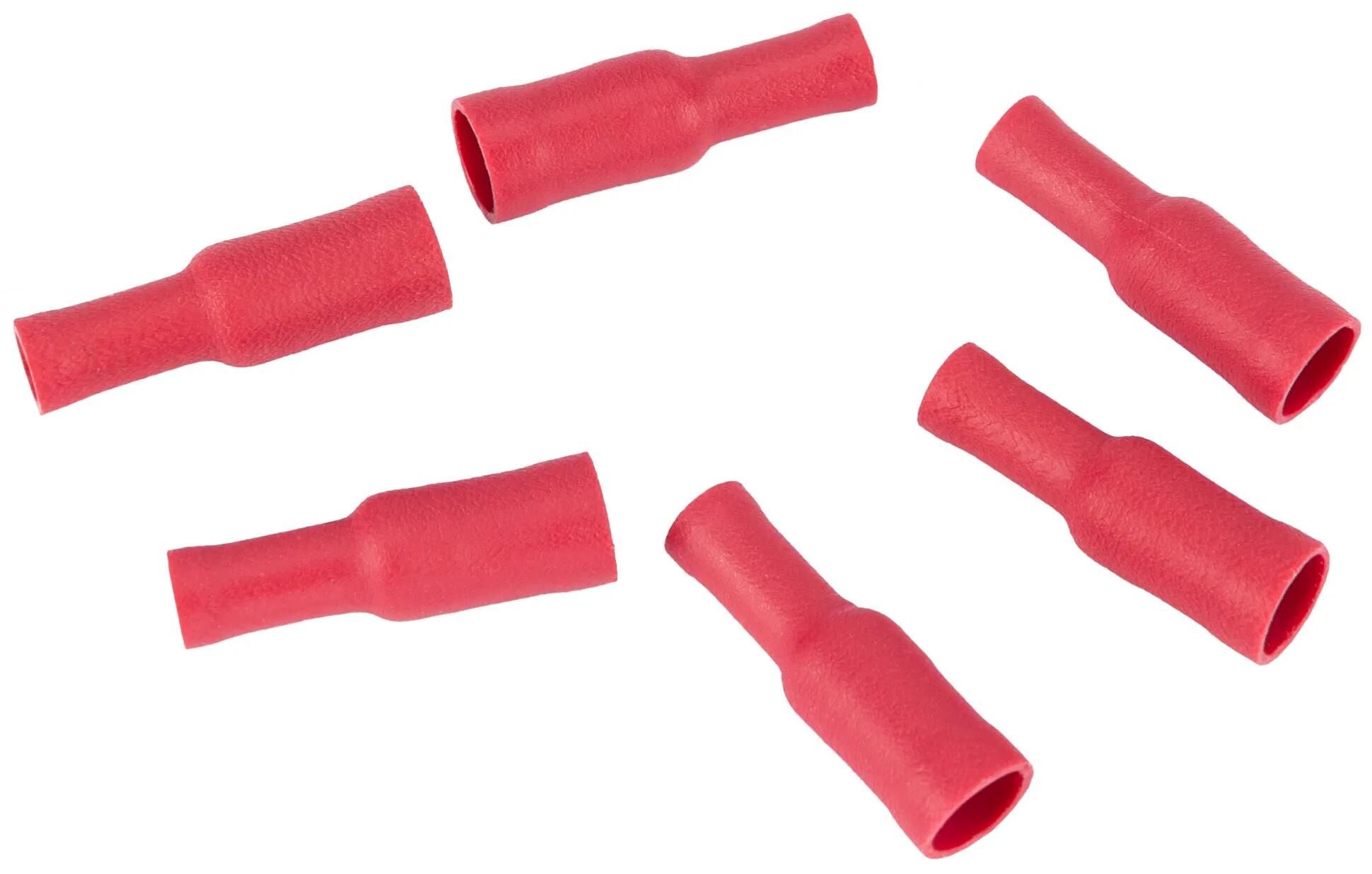 Spahn rundsteckhülse round socket insulated red 100pcs.