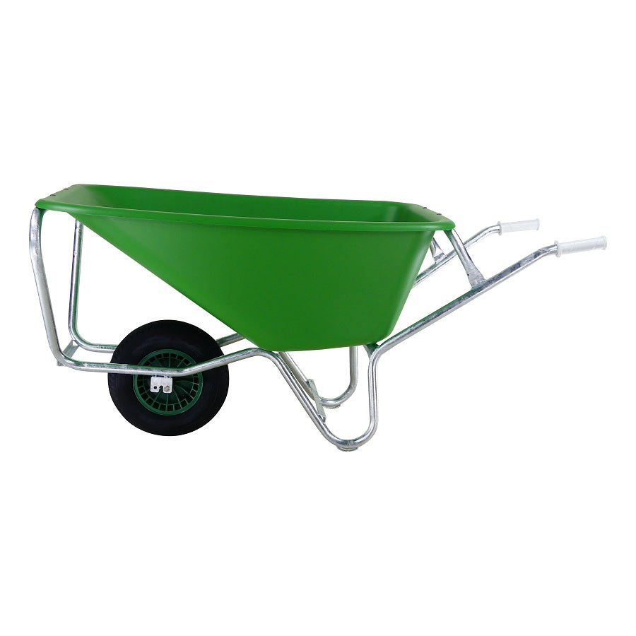 Fort producten kruiwagen f s 165l groen hdpe bak verzinkt onderstel
