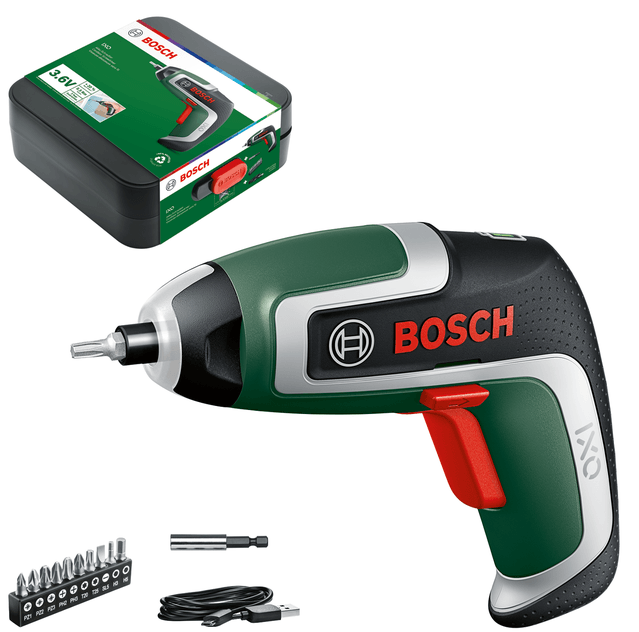 Bosch groen ixo 7 accu schroevendraaier | 3,6 v | 2,0 ah | 5,5 nm | incl. 10-delige bitset | in opbergbox - 06039e0000