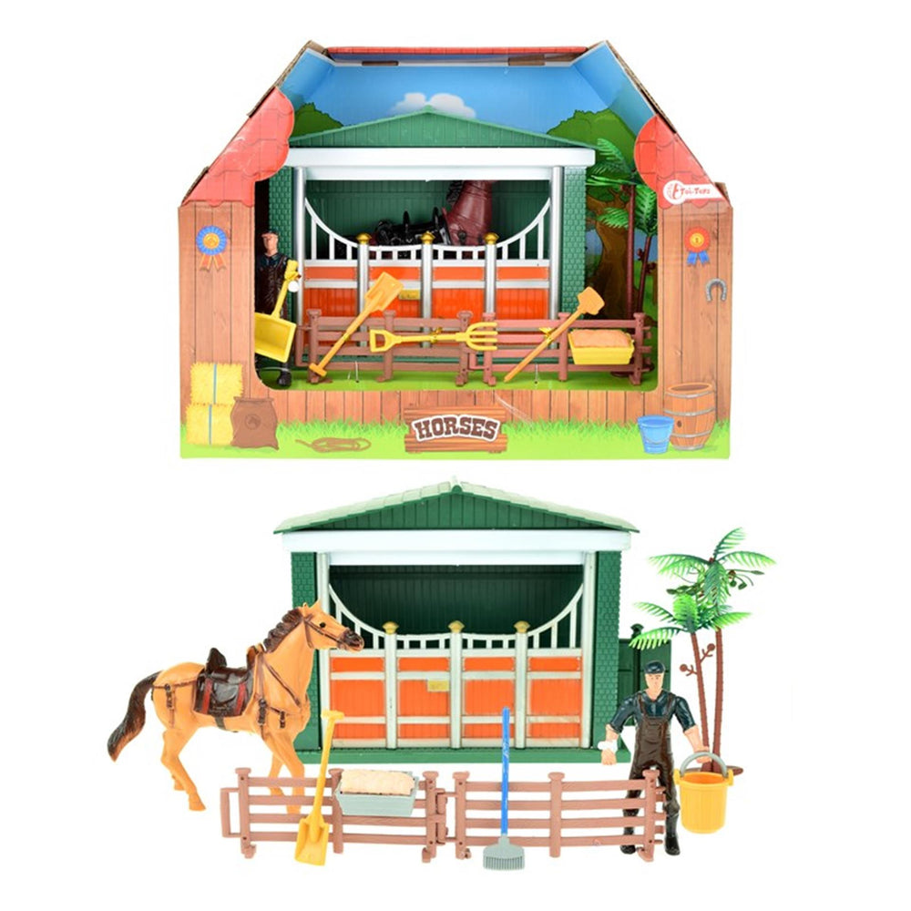 Toi-toys toi toys paardenstal met verzorger en accessoires