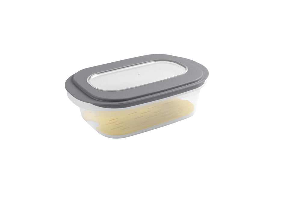 Sunware sigma home kaasdoos met tray 2 liter transparant donkergrijs 26,5x17,2x10,5cm