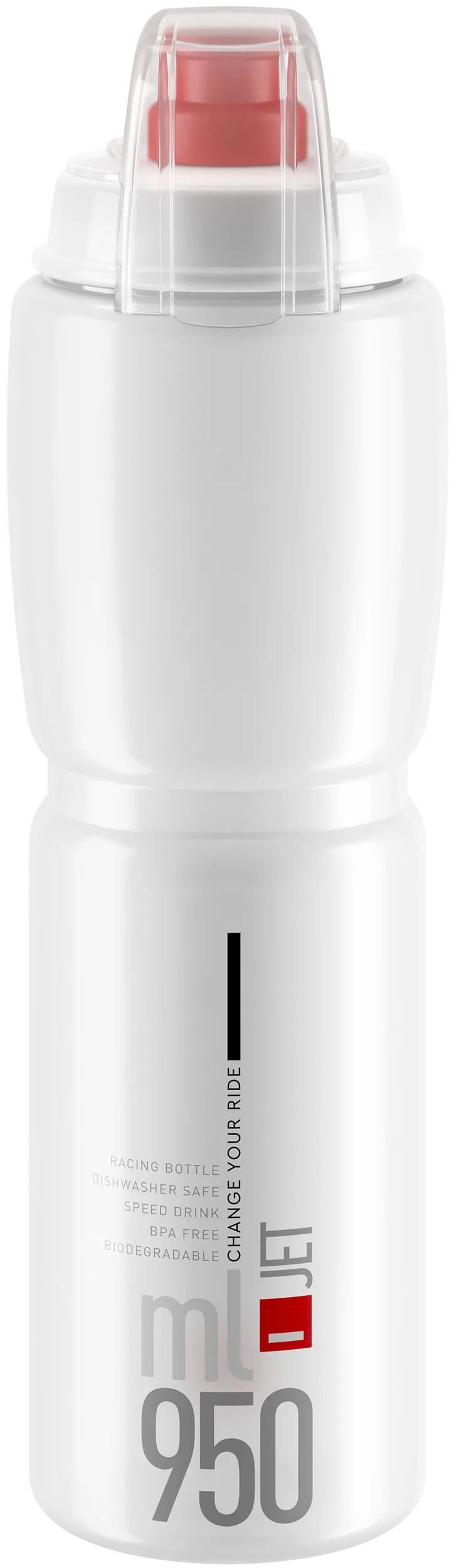 Elite trinkflasche jet plus bottle jet plus 950ml clear red