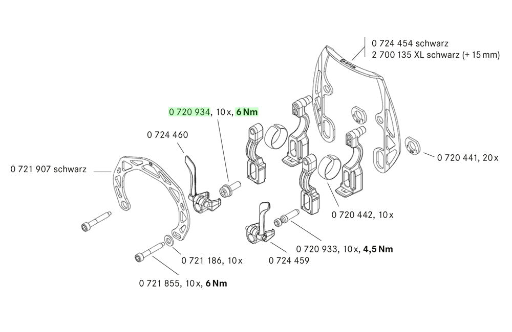 Magura central fixing bolt evo2 evolution adapter m6 t25