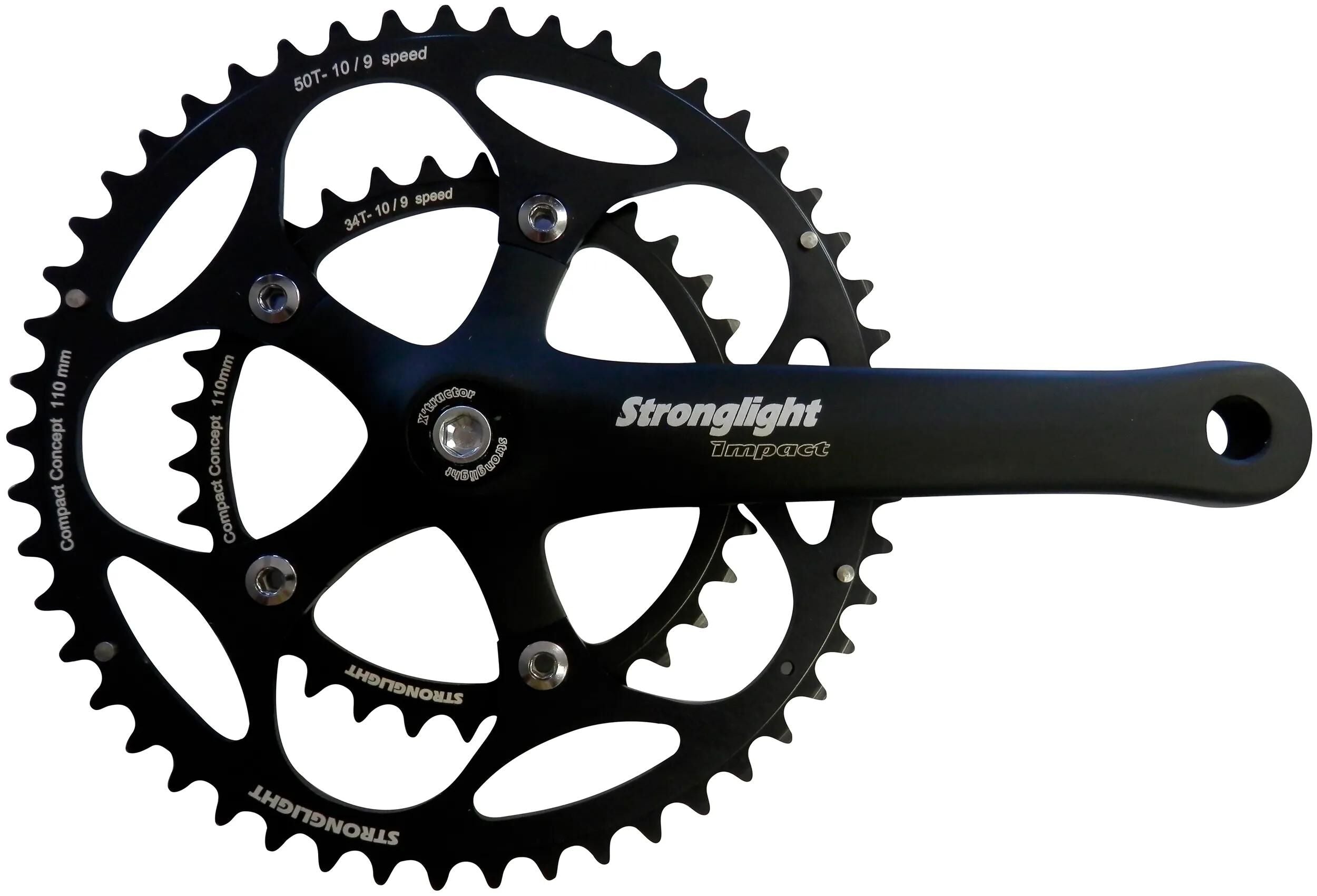Stronglight kettenradgarnitur impact compact crankset strongl.impact compact 34 50t 170mm