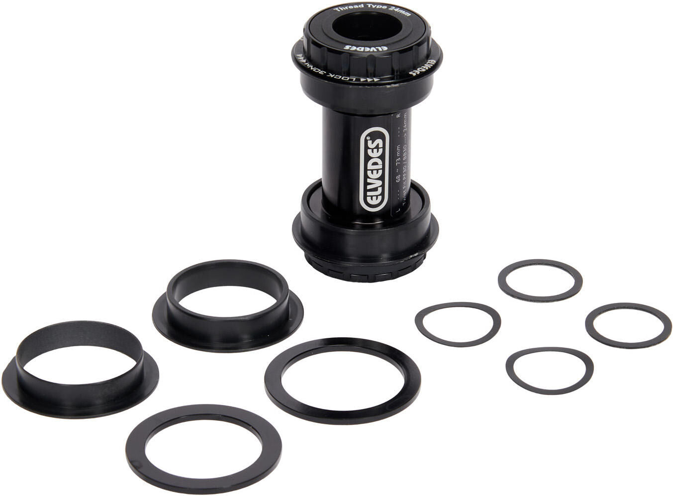 Boîtier de pédalier Elvedes Twist fit BB30 Shimano plastique acier 68-73 mm