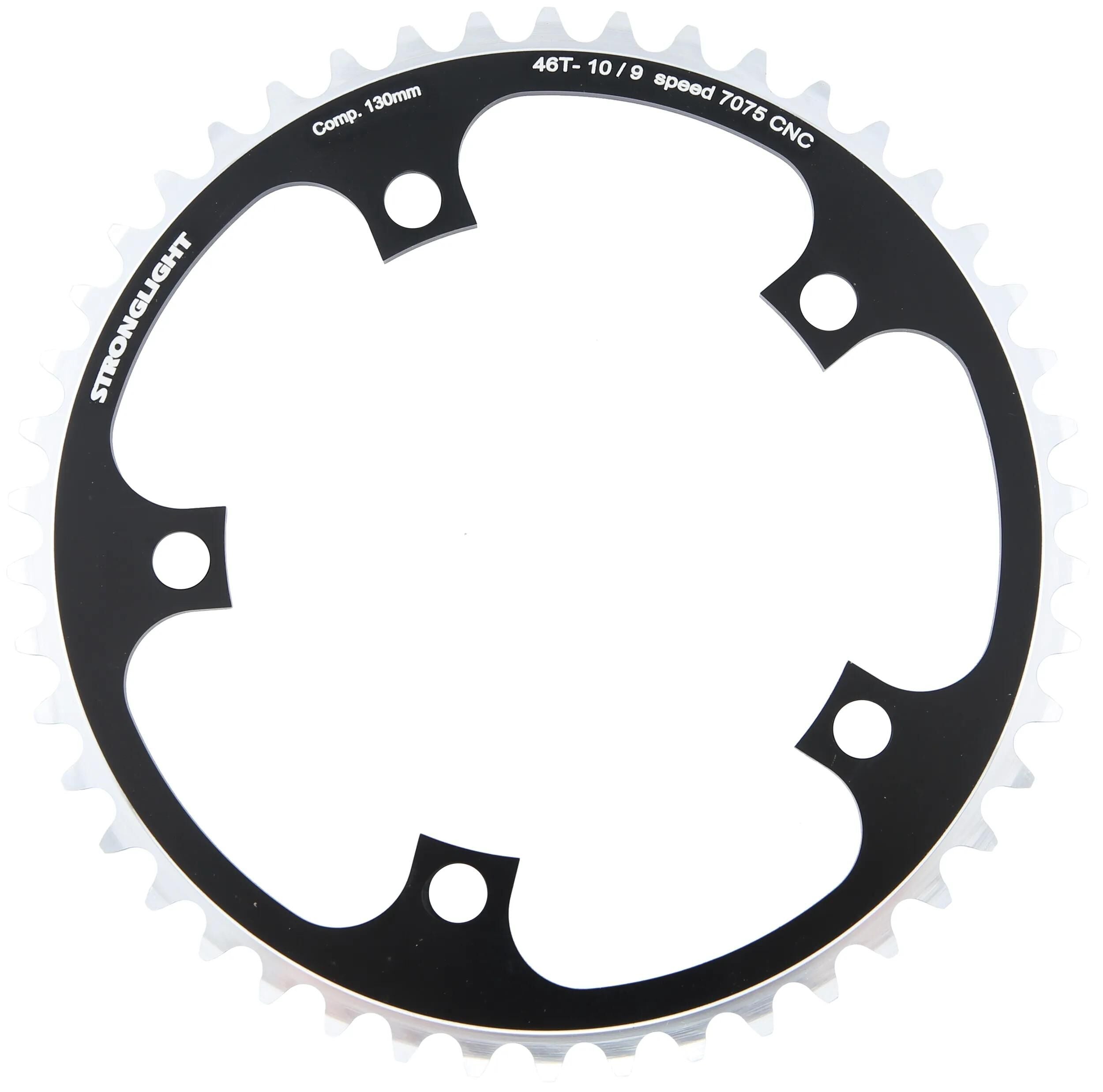 Stronglight kettenblatt type s 7075 t6 chainring 7075t6 black 130 mm lochkr. 46z.