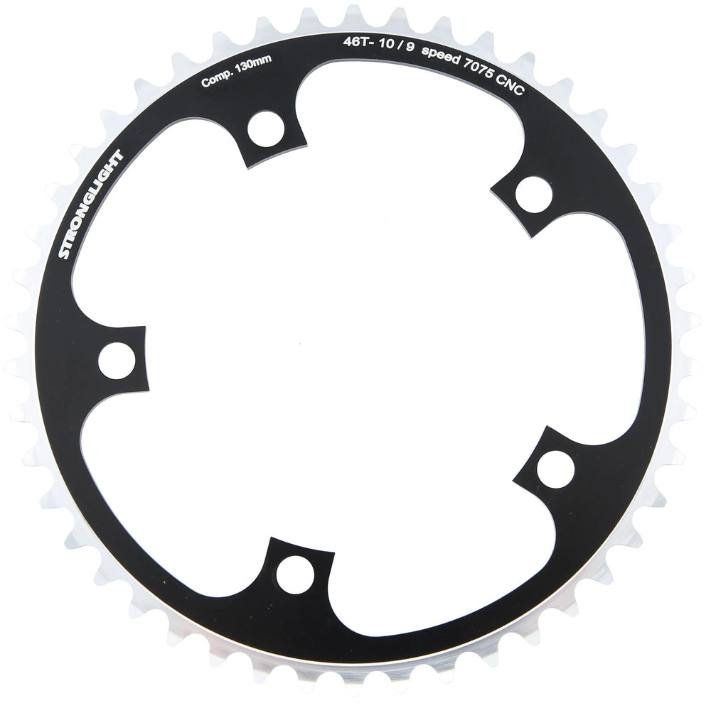 Stronglight kettingblad type s 7075 t6 chainring 7075t6 black 130 mm lochkr. 46z.
