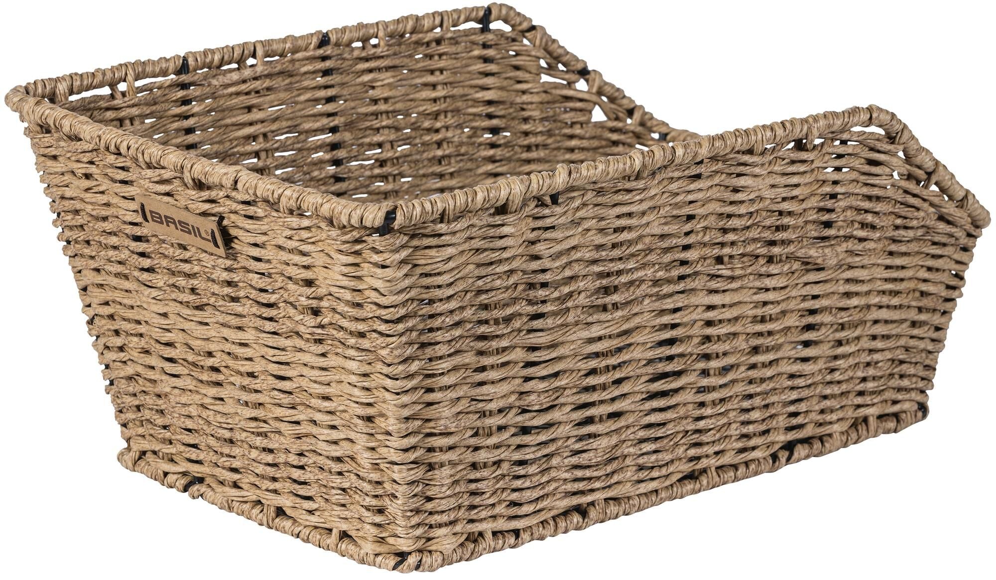 Basil Cento Rattan Look WSL - fietsmand - achterop - inclusief Basil WSL systeem - lichtbruin