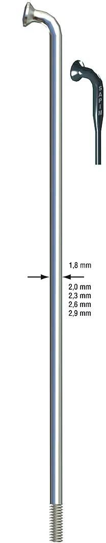 Sapim spaak leader spoke leader sst 2x182mm b