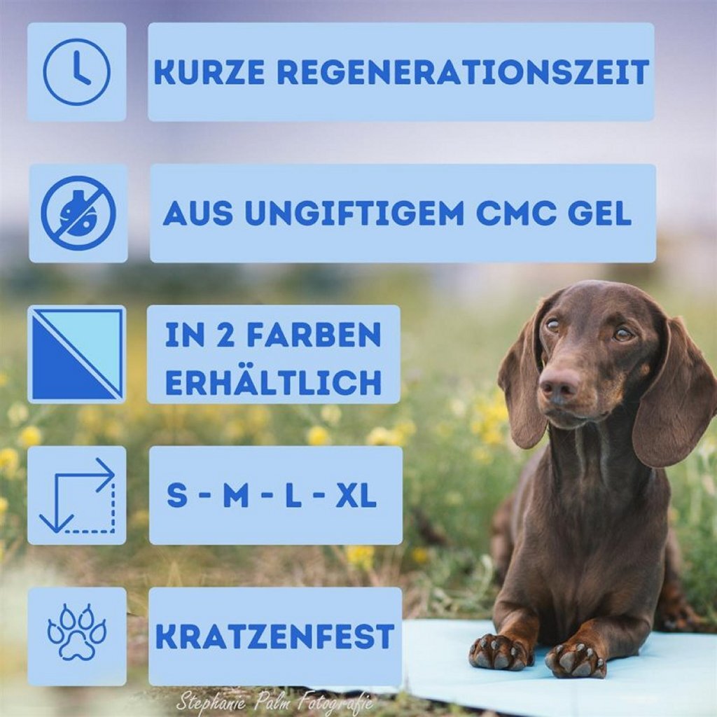 Nosli zelfkoelende koelmat voor honden en katten 76x103 cm zeeblauw