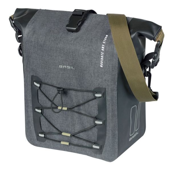 Basil enkele tas navigator storm m mik 12-15l 14 x 25 x 36 cm - zwart