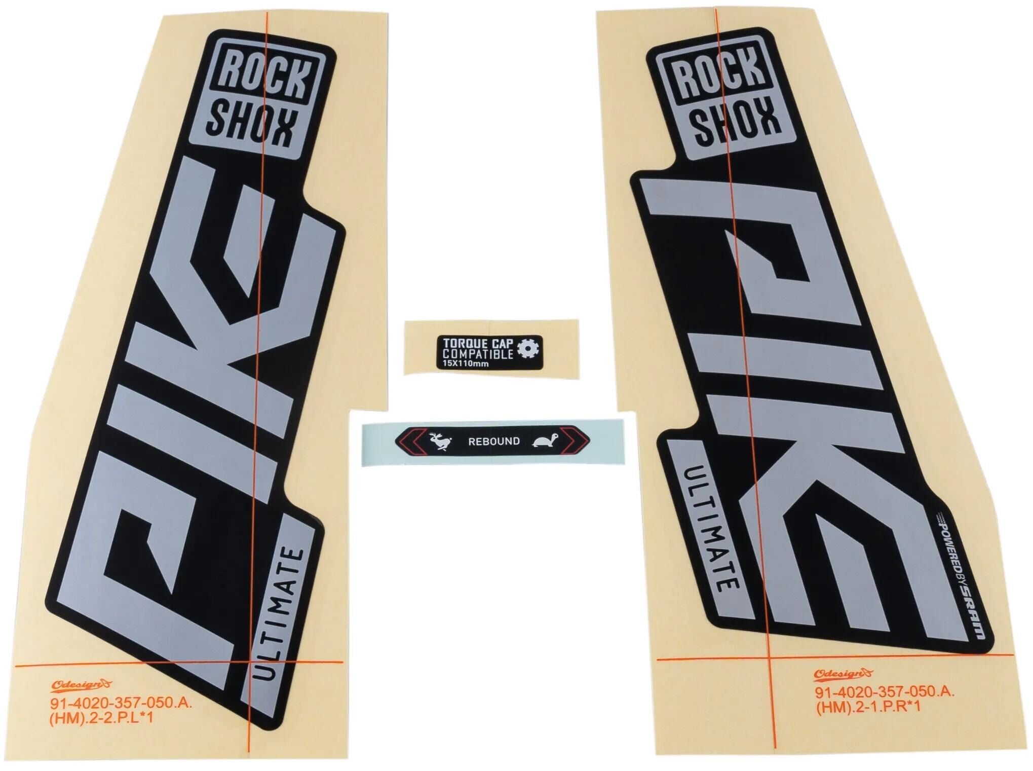 Rockshox decor set signatur series decal set rs pike ult. silver