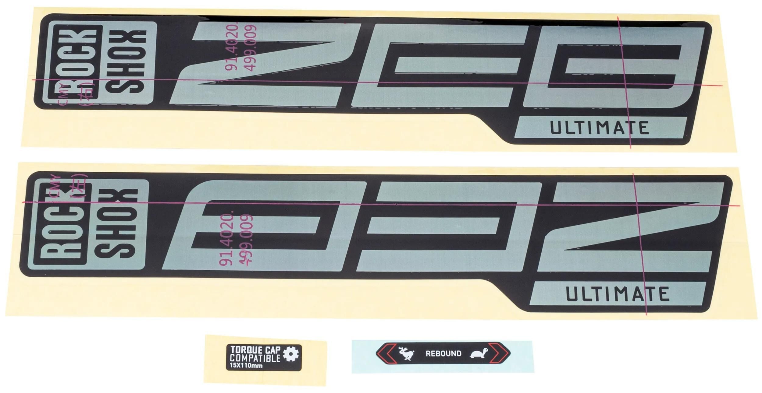 Rockshox dekor set signatur series decal set rs zeb ult. rainbow