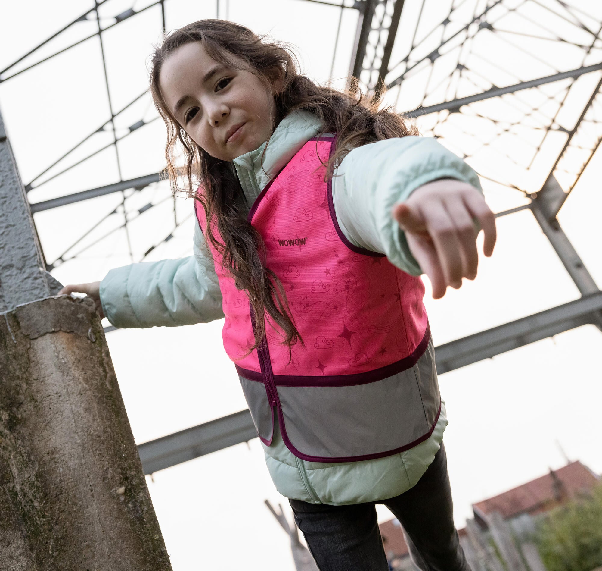 Wowow reflecterend vest zippy jacket pink reflective children zippy pink gr. m