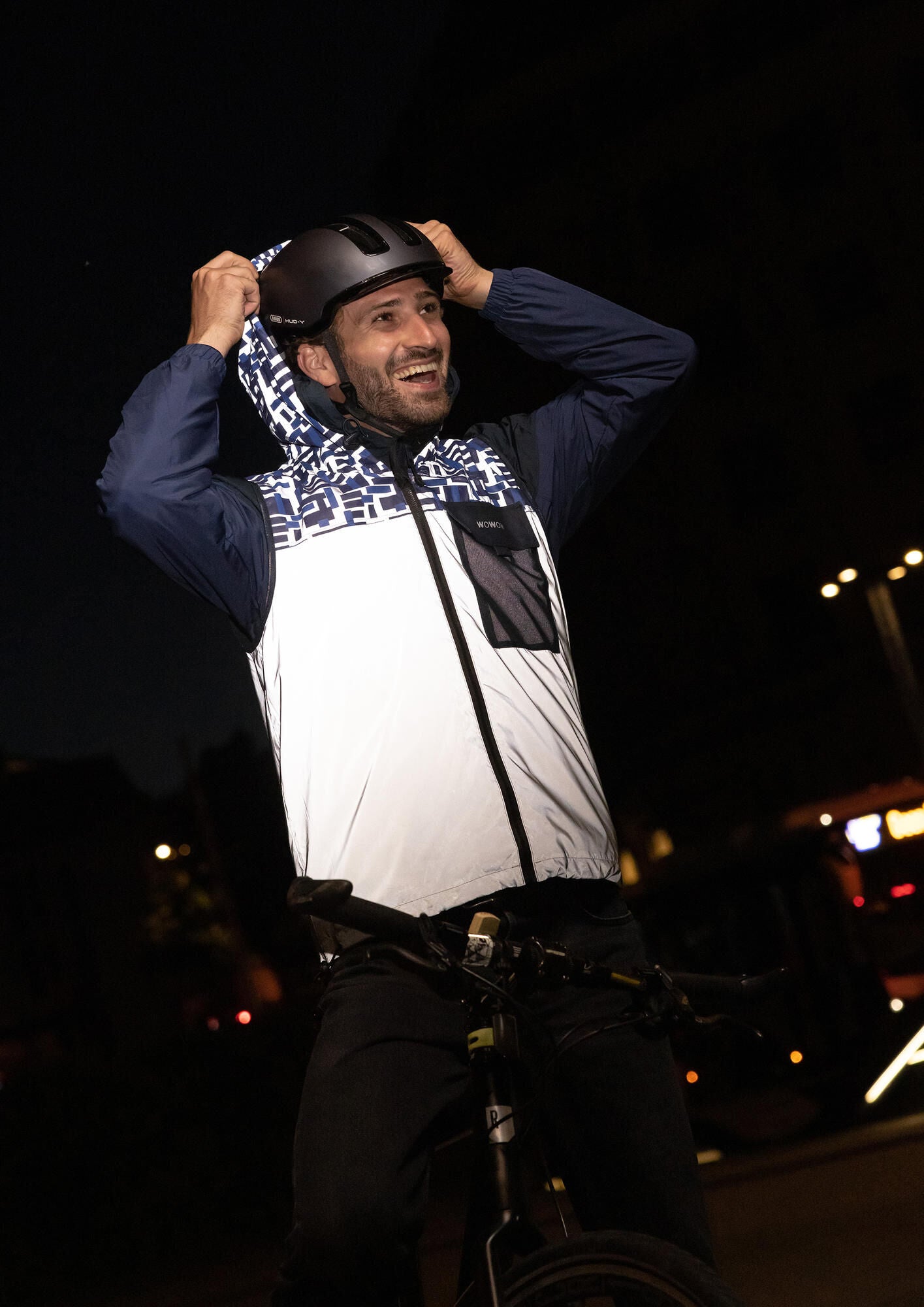 Wowow reflecterend vest towson jacket blue fr reflex_vest towson blue gr.s