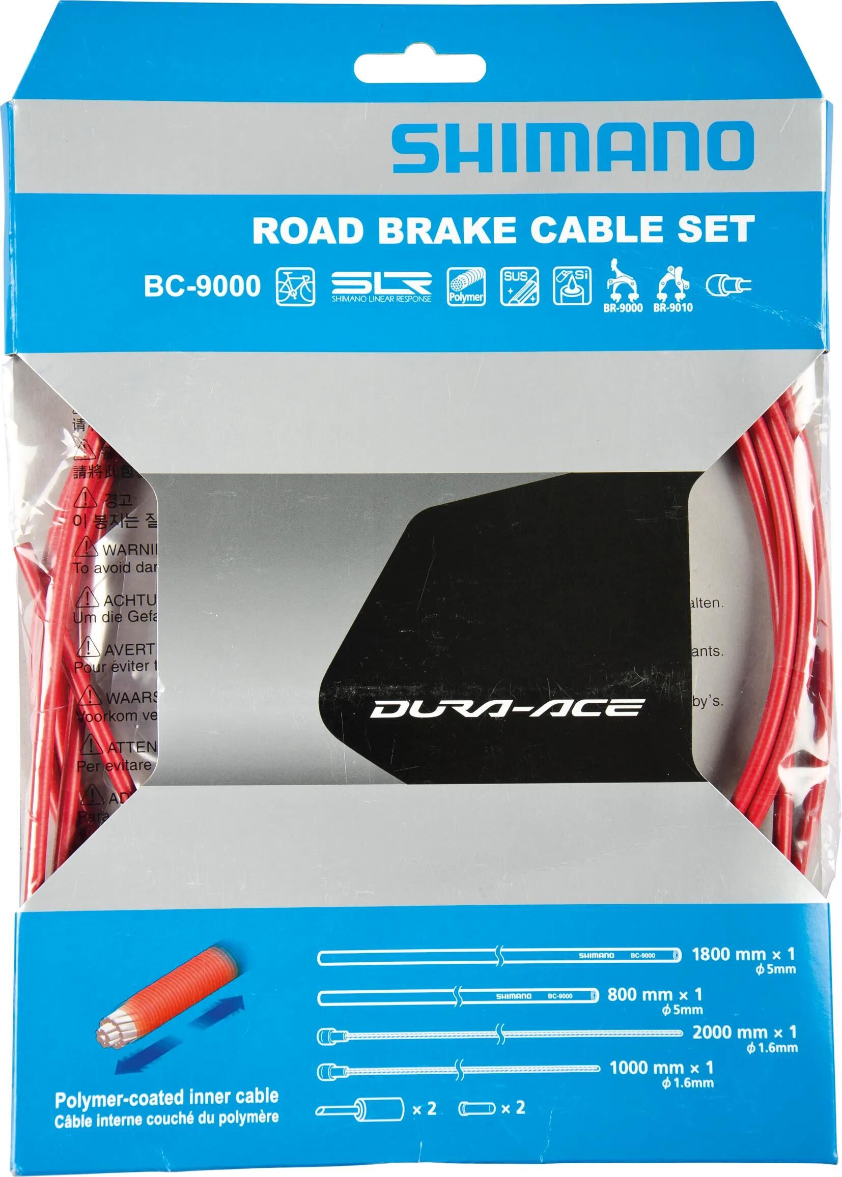 Shimano dura ace bc-9000 polymer brake cable set | red