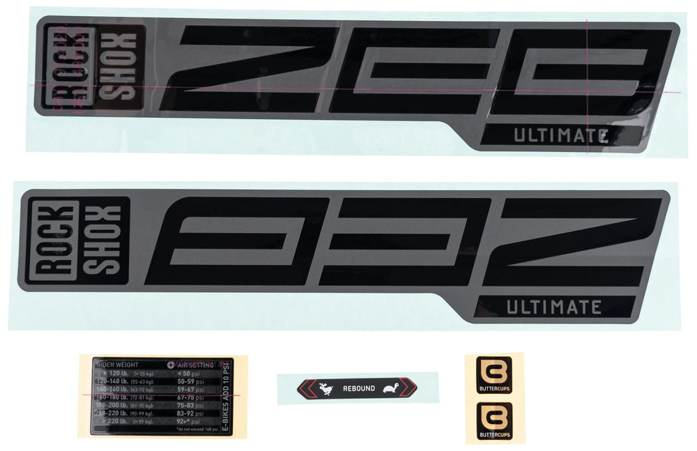 Rockshox dekor set decal set rs black 27 29 f. black dipping r.