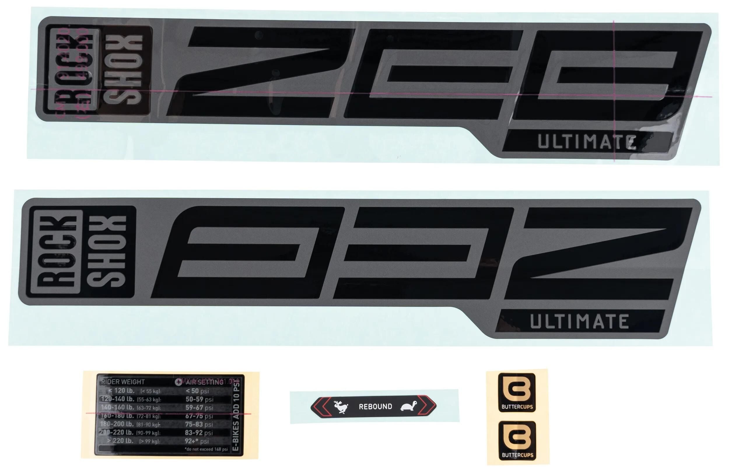 Rockshox dekor set decal set rs black 27 29 f. black dipping r.