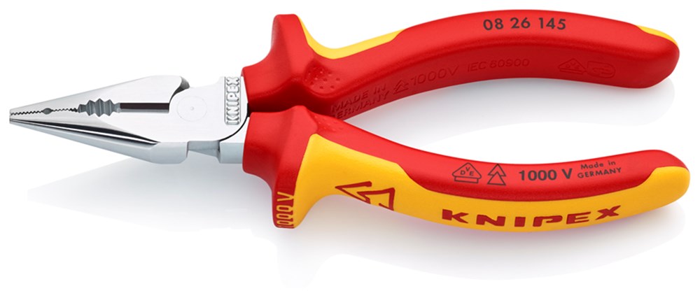Knipex spitsbek combinatietang vde 0826145 (rood geel, geïsoleerd tot 1000 v)