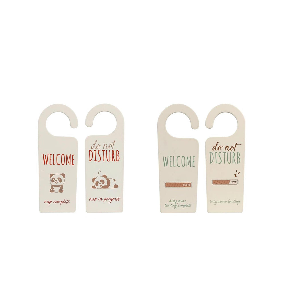 Deurhanger welcome disturb terra groen hout 7x20x0,5cm