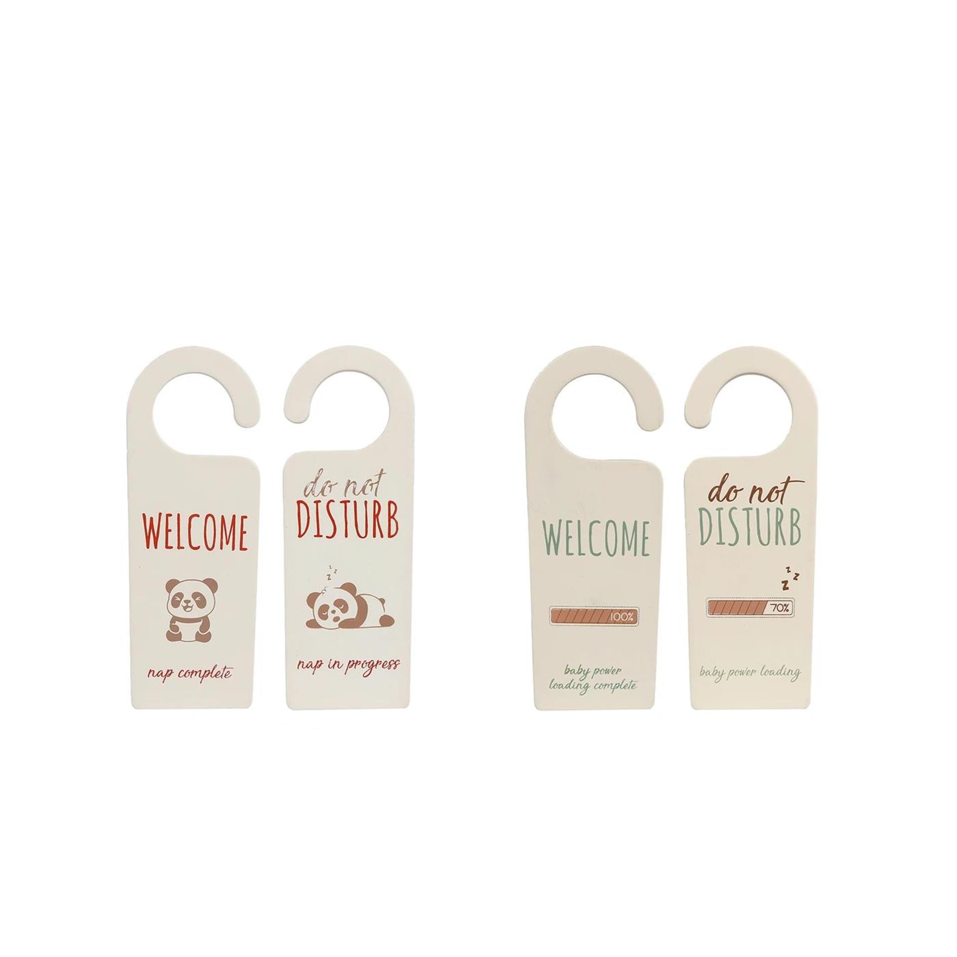 Deurhanger welcome disturb terra groen hout 7x20x0,5cm