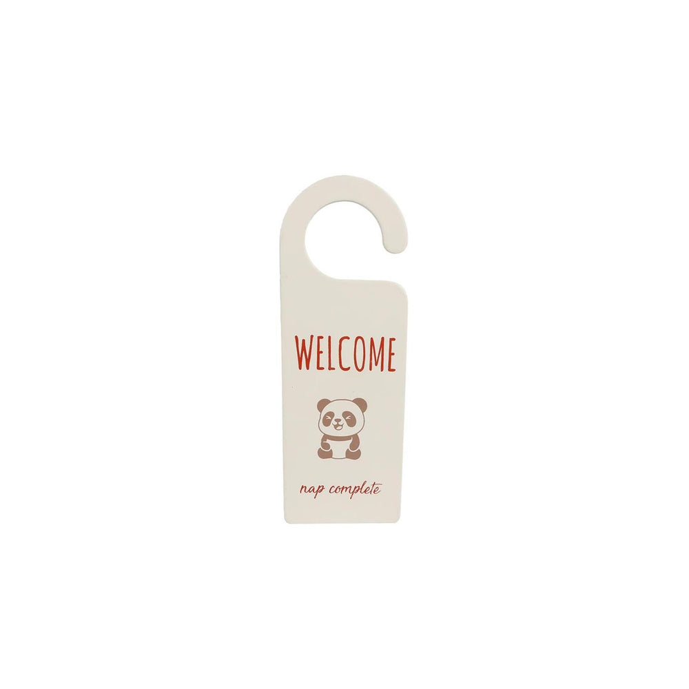 Deurhanger welcome disturb terra groen hout 7x20x0,5cm
