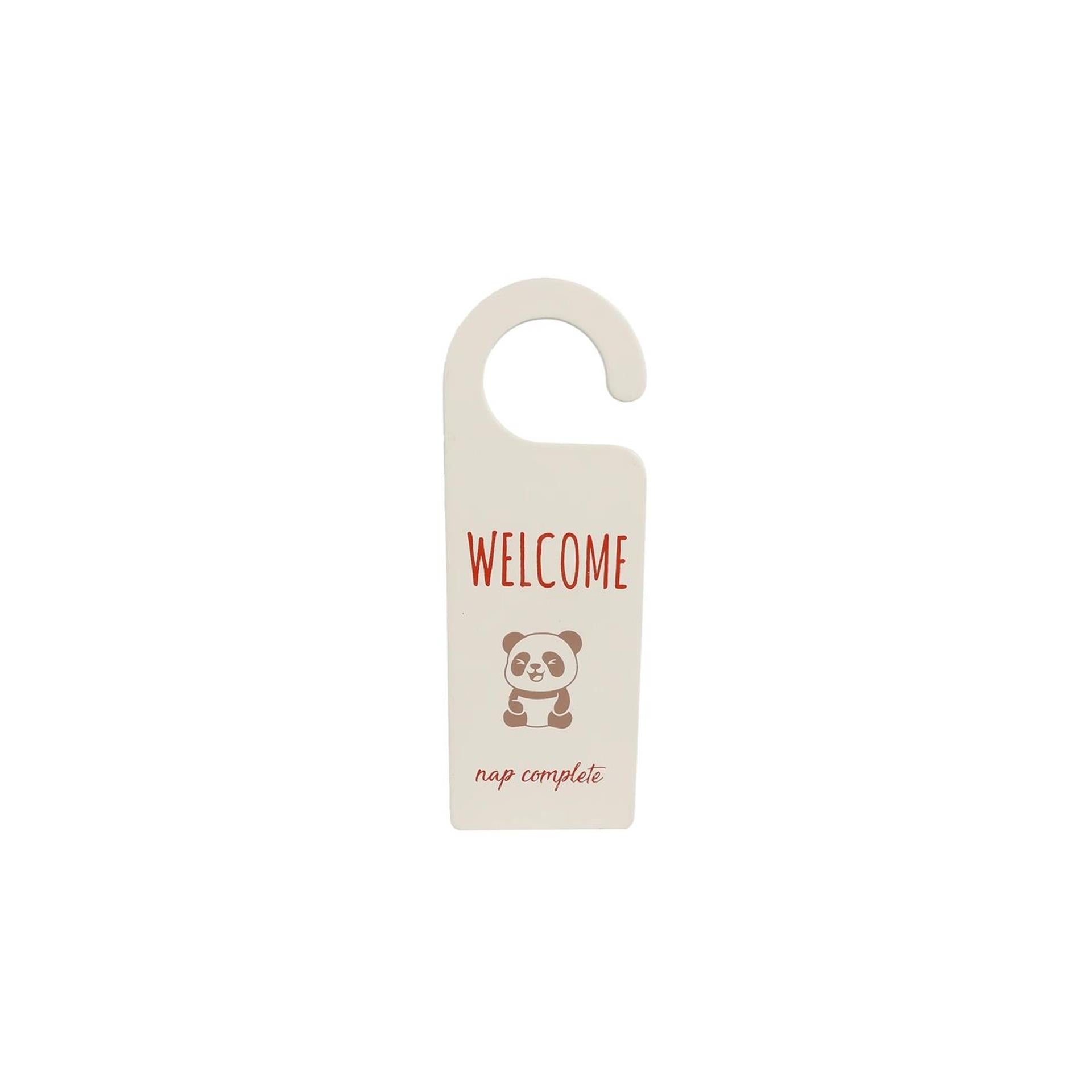 Deurhanger welcome disturb terra groen hout 7x20x0,5cm