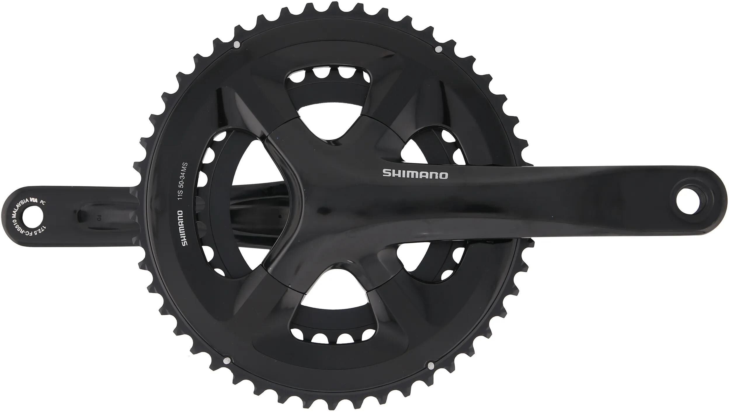 Pédalier 2 x 11 vitesses Shimano Road FC-RS510 - 172.5 axe creux 50-34 - noir