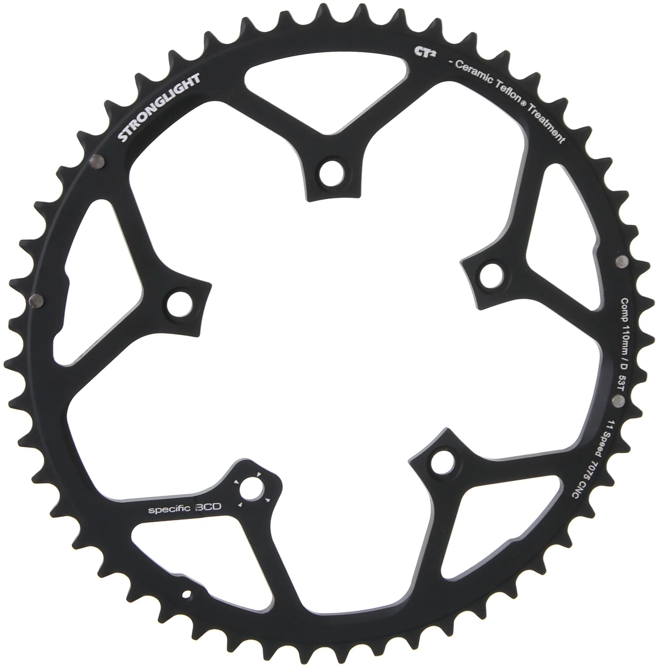 Stronglight kettenblatt ct2 chain ring strongl.ct2 53t out.cer.teflon coat.