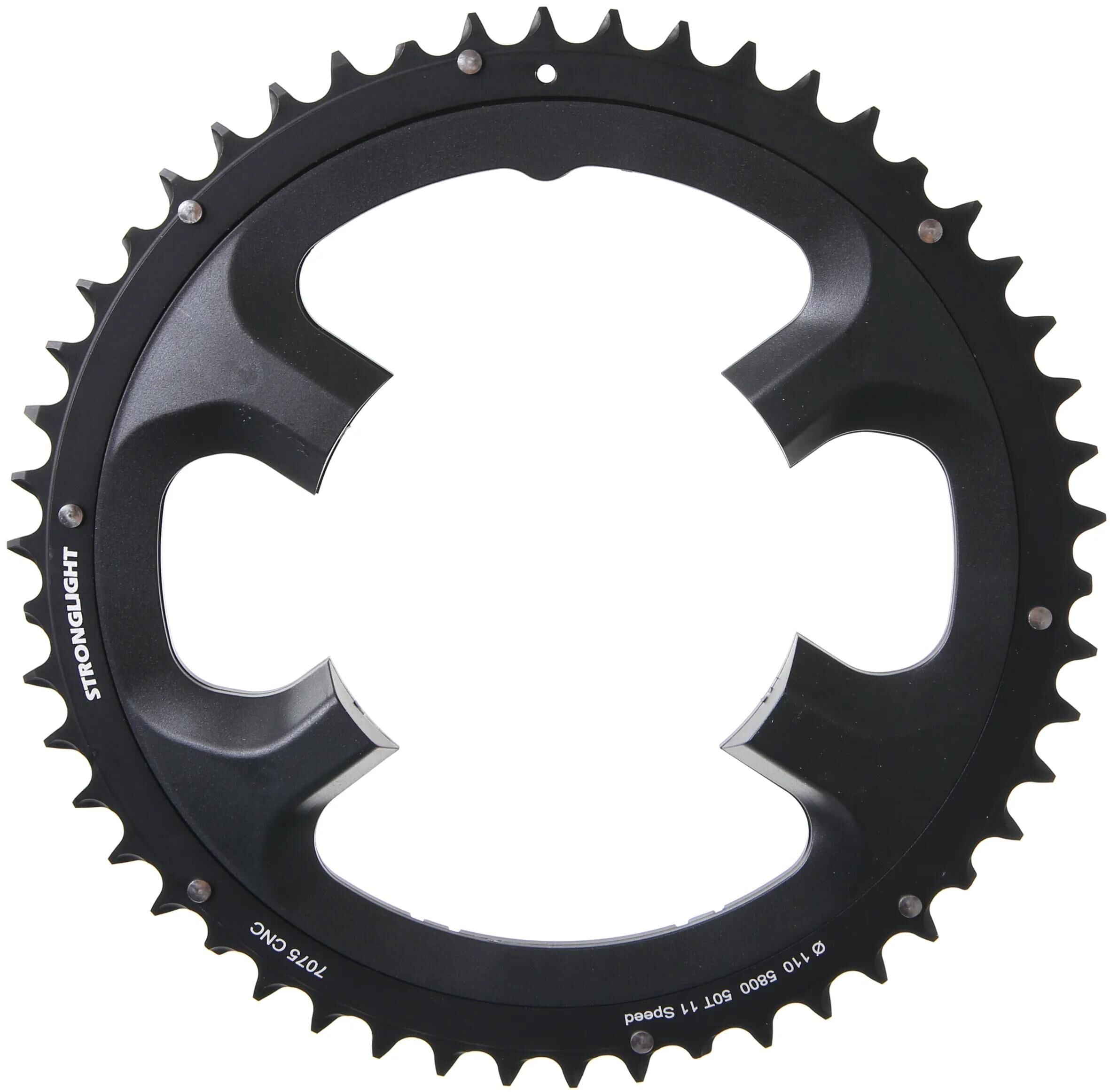 Stronglight kettenblatt chain ring strongl. 50t outer alu black