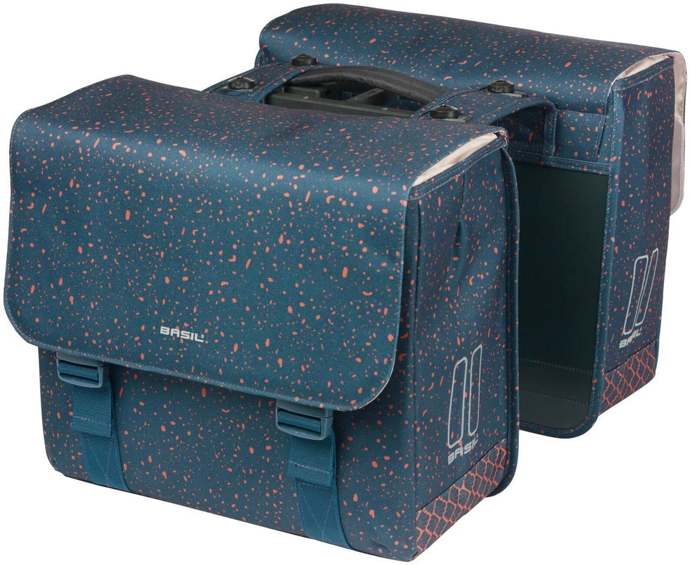 Basil dubbele fietstas flair mik 35 liter 15 x 35 x 31 cm (2x) - marine