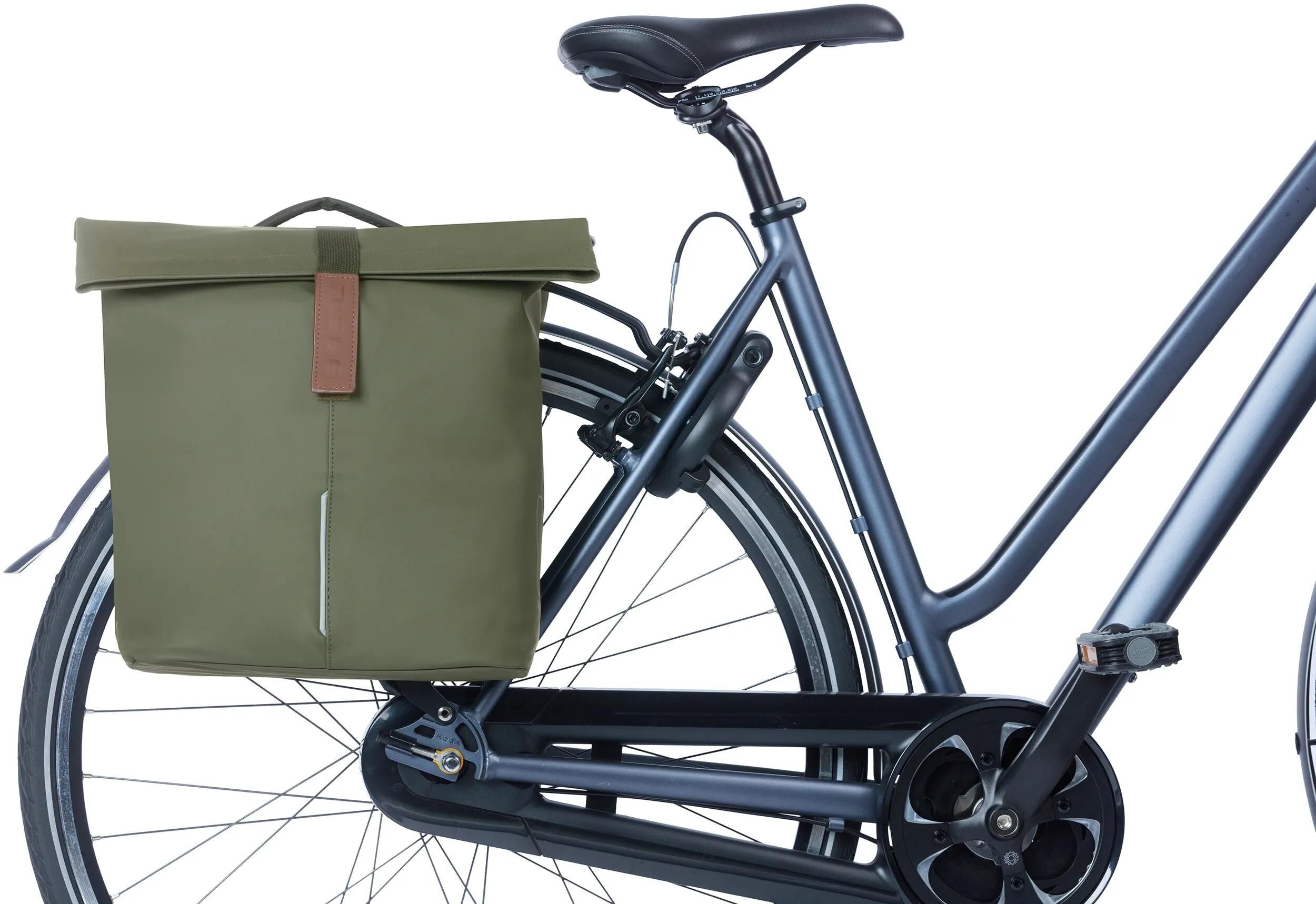 Basil dubbele fietstas city mik 28 - 32 liter - mosgroen