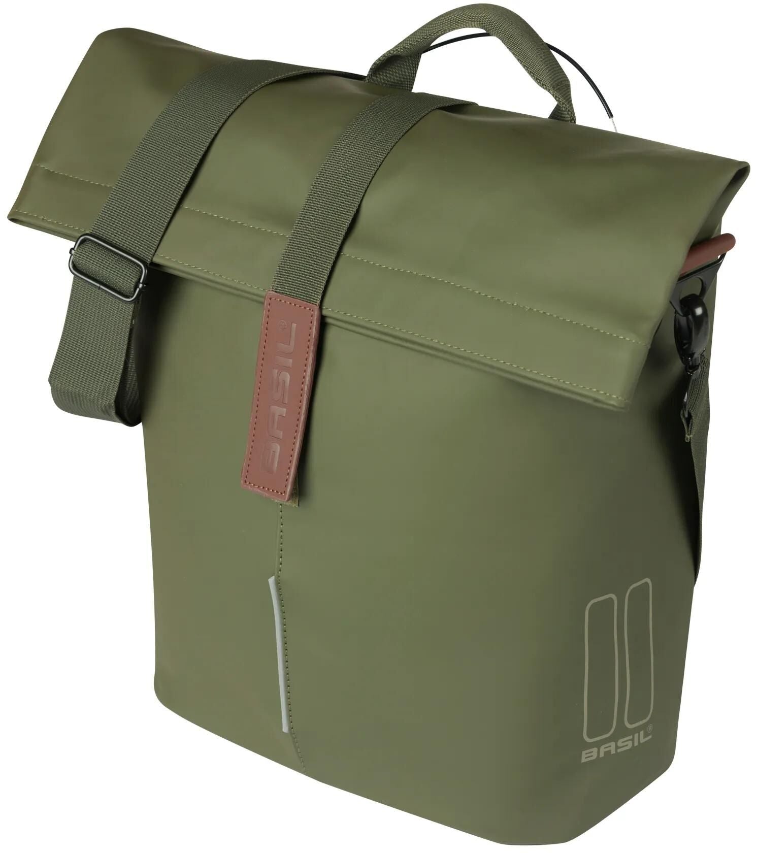 Basil fietsshopper city mik noppen 14-16 liter 11 x 29 x 36 cm - mosgroen