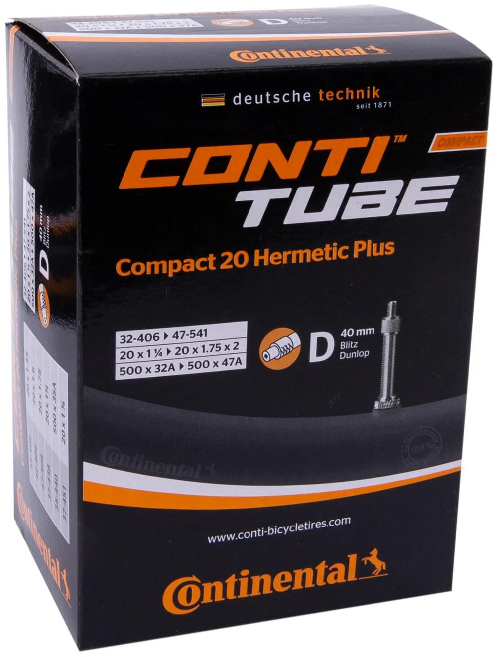 Continental binnenband compact 20 hermetic plus tube conti compact 20 herm.plus dv 40mm