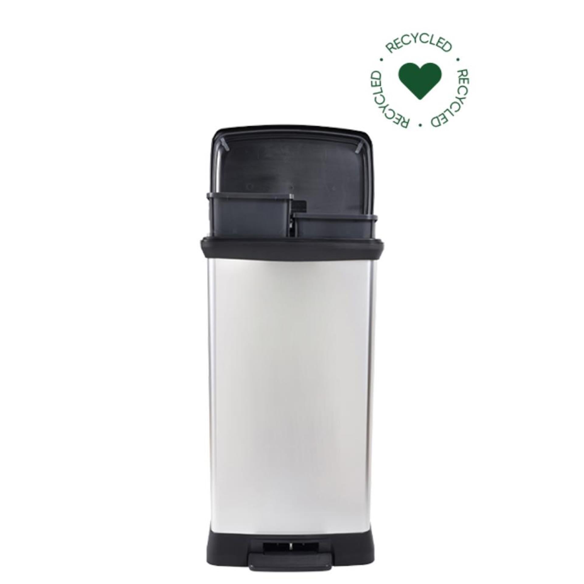 Curver deco bin duo 23l+23l zilver