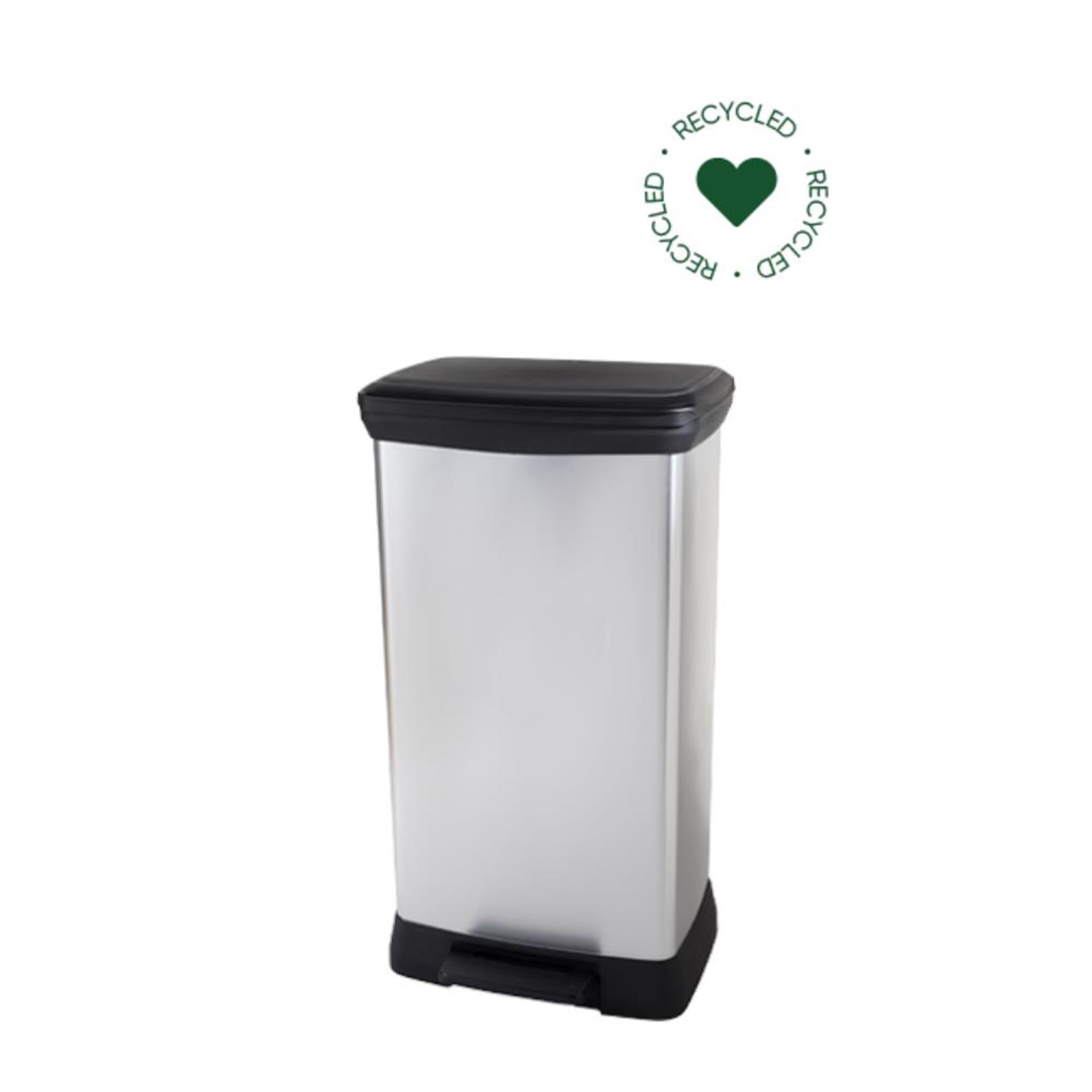 Curver deco bin duo 23l+23l zilver