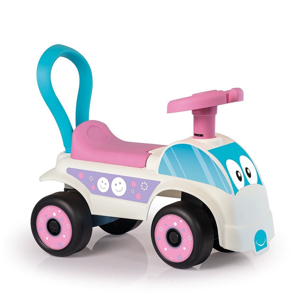 Dolu loopauto roze wit