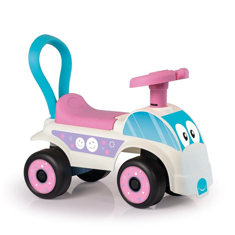 Dolu loopauto roze wit