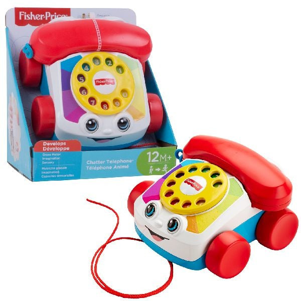 Fisher price fisher-price peutertelefoon - met trektrouw - speelgoedtelefoon