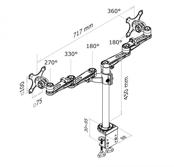 Neomounts Neomounts FPMA-D935D LCD LED TFT bureausteun zilver